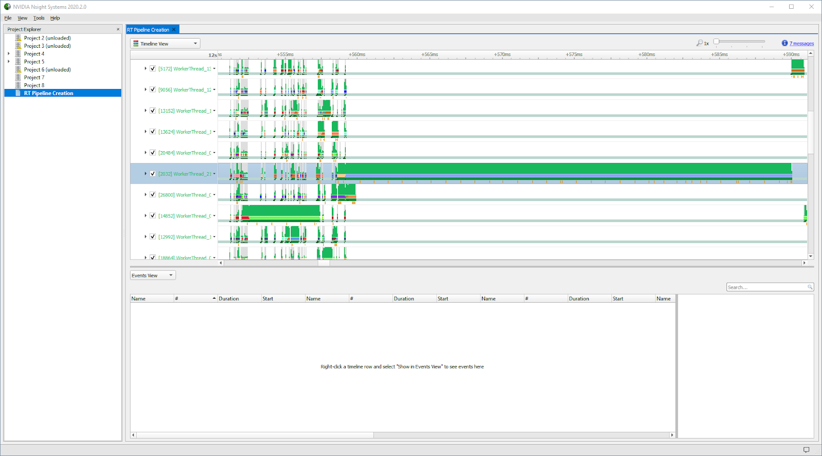 This screenshot shows the long-pole thread.